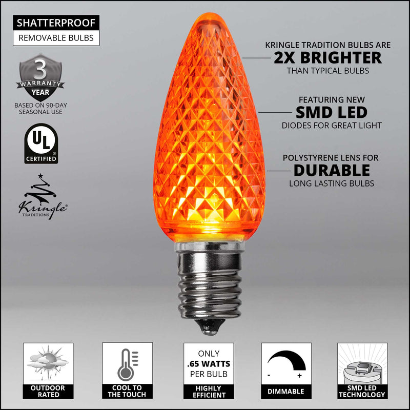 C9 Amber Kringle Traditions LED Bulbs