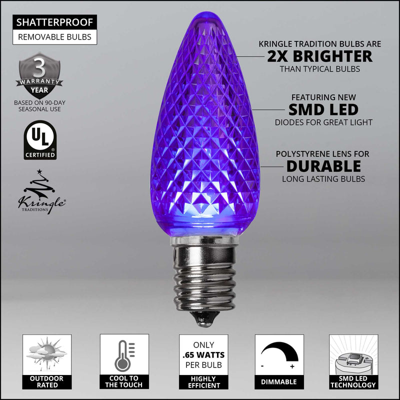 C9 Purple Kringle Traditions LED Bulbs
