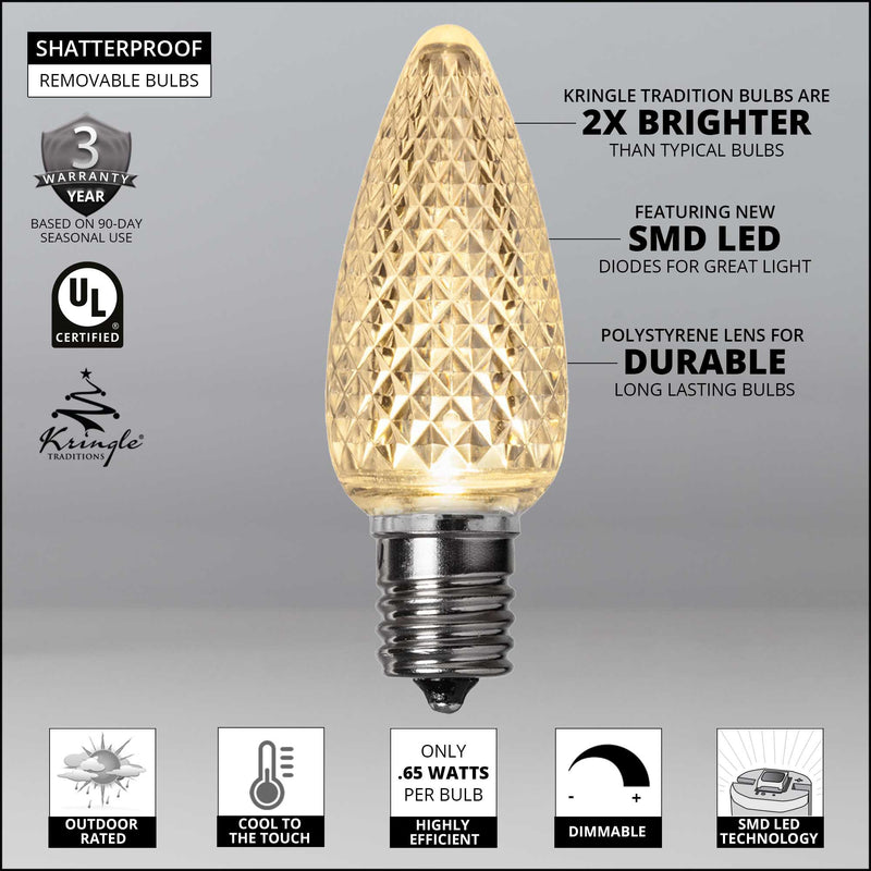C9 Warm White Kringle Traditions LED Bulbs