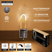 C9 Shatterproof Warm White FlexFilament LED Bulbs