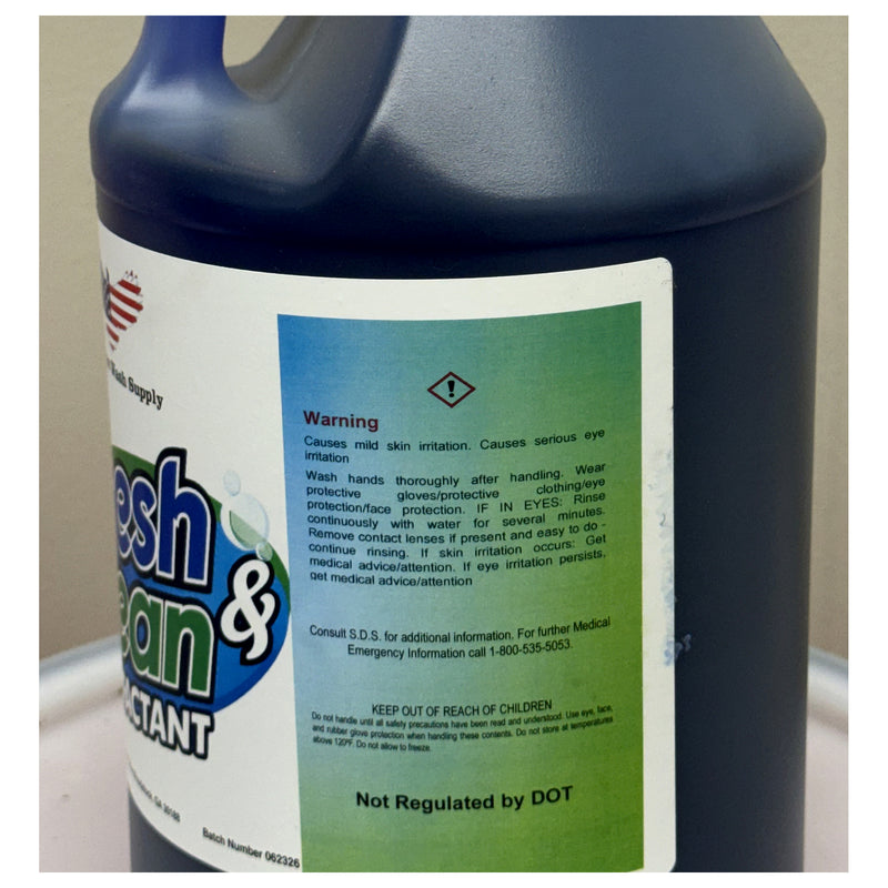 Fresh & Clean warning and safety label