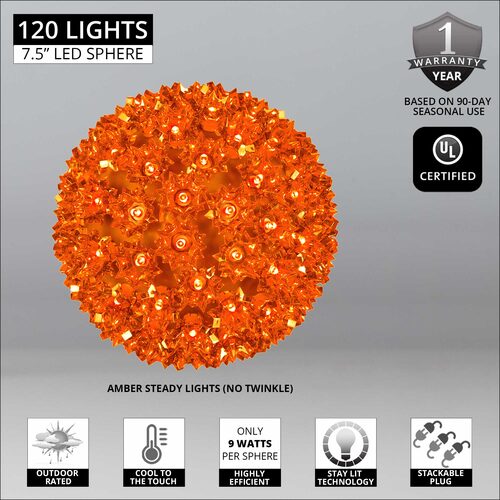 Amber 5mm LED Starlight Sphere, Lights