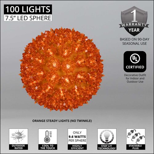 Amber T5 LED Starlight Sphere, Lights