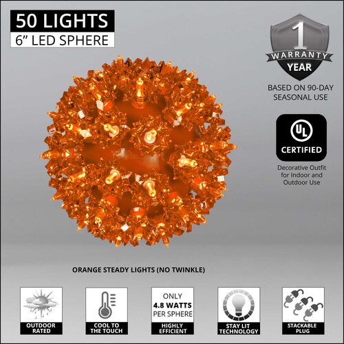 Amber T5 LED Starlight Sphere, Lights