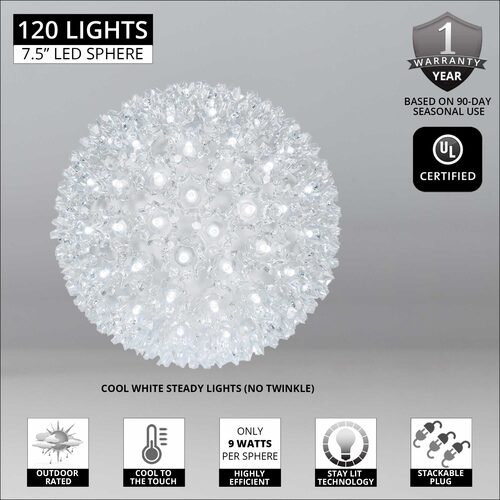 Cool White 5mm LED Starlight Sphere, Lights