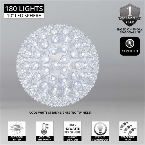 Cool White 5mm LED Starlight Sphere, Lights