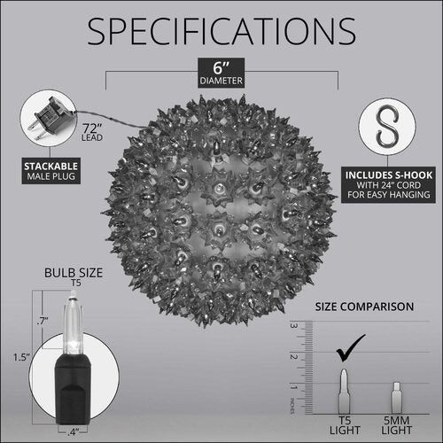 Cool White T5 LED Starlight Sphere, Lights
