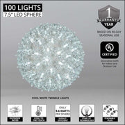 Cool White T5 LED Twinkle Starlight Sphere, Lights