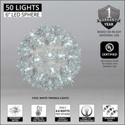 Cool White T5 LED Twinkle Starlight Sphere, Lights