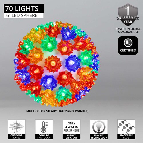 Multicolor 5mm LED Starlight Sphere, Lights