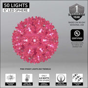Pink T5 LED Starlight Sphere, Lights