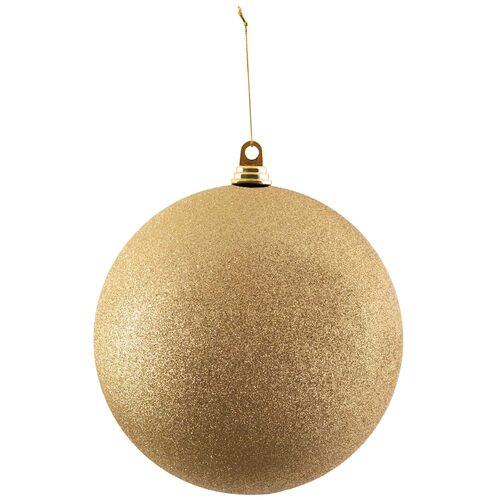Shatterproof Gold Commercial Ornament, Glitter Finish