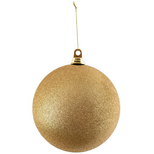 Shatterproof Gold Commercial Ornament, Glitter Finish