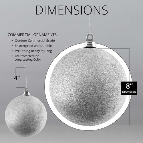 Shatterproof Gold Commercial Ornament, Glitter Finish