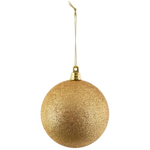 Shatterproof Gold Commercial Ornament, Glitter Finish