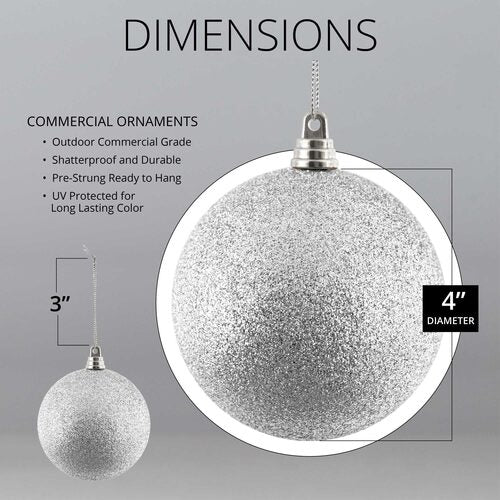 Shatterproof Gold Commercial Ornament, Glitter Finish