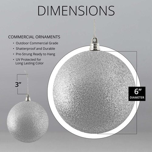 Shatterproof Gold Commercial Ornament, Glitter Finish