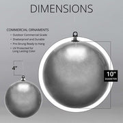 Shatterproof Silver Commercial Ornament, Candy Finish