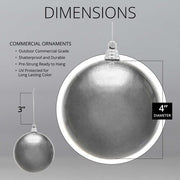 Shatterproof Silver Commercial Ornament, Candy Finish