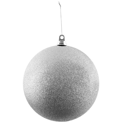 Shatterproof Silver Commercial Ornament, Glitter Finish