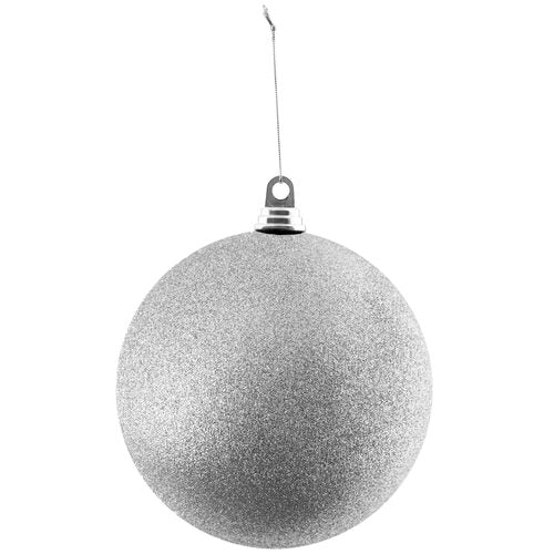 Shatterproof Silver Commercial Ornament, Glitter Finish