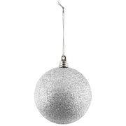 Shatterproof Silver Commercial Ornament, Glitter Finish