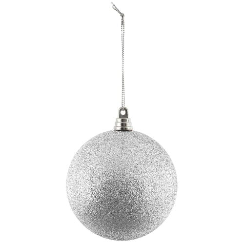 Shatterproof Silver Commercial Ornament, Glitter Finish