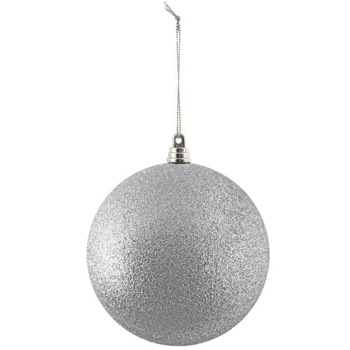 Shatterproof Silver Commercial Ornament, Glitter Finish