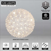 Warm White 5mm LED Twinkle Starlight Sphere, Lights
