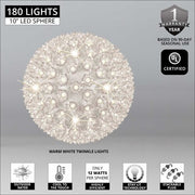 Warm White 5mm LED Twinkle Starlight Sphere, Lights