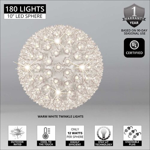 Warm White 5mm LED Twinkle Starlight Sphere, Lights