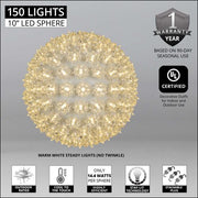 Warm White T5 LED Starlight Sphere, Lights