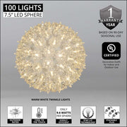 Warm White T5 LED Twinkle Starlight Sphere, Lights