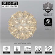 Warm White T5 LED Twinkle Starlight Sphere, Lights