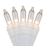 100 Clear Mini Lights, White Wire, 6" Spacing