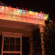 Multicolor Mini Icicle Lights on Green Wire