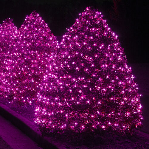 100 Purple Mini Lights, Green Wire, 6" Spacing