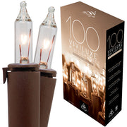 100 Viviluxe TM Clear Christmas Mini Lights, White Wire, 5.5" Spacing