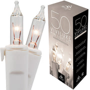 100 Viviluxe TM Clear Christmas Mini Lights, White Wire, 5.5" Spacing