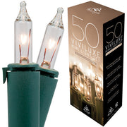100 Viviluxe TM Clear Christmas Mini Lights, White Wire, 5.5" Spacing