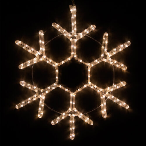 18 Point Snowflake, Warm White Lights