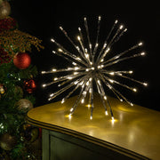 Silver Starburst Lighted Branches, Warm White LED Twinkle
