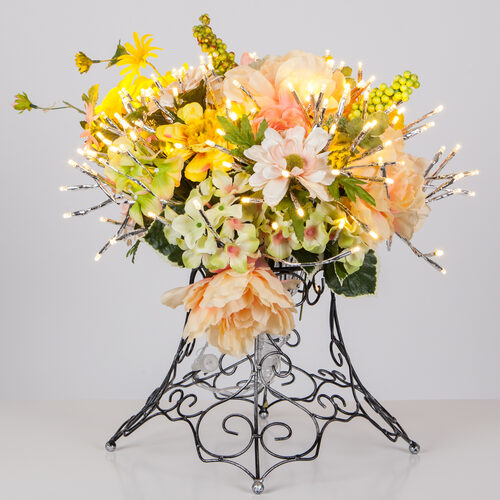 Silver Starburst Lighted Branches, Warm White LED Twinkle