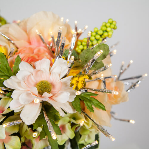 Silver Starburst Lighted Branches, Warm White LED Twinkle