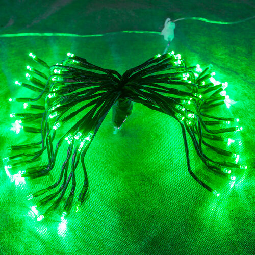 15" Green Starburst Lighted Branches, Green LED Twinkle, Set of 3