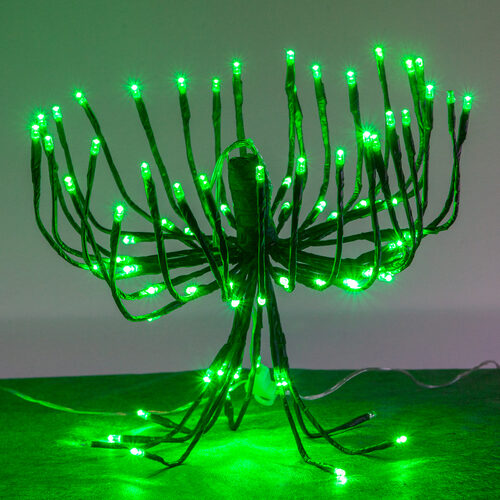 15" Green Starburst Lighted Branches, Green LED Twinkle, Set of 3