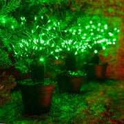 15" Green Starburst Lighted Branches, Green LED Twinkle, Set of 3