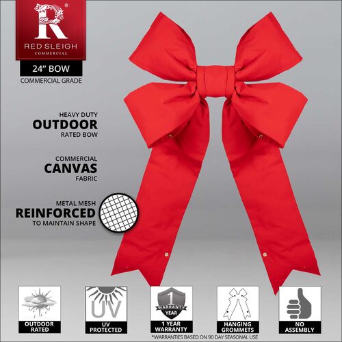 Red Structural 3D Canvas Bow