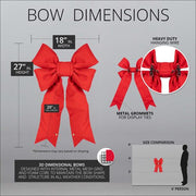 Red Structural 3D Canvas Bow