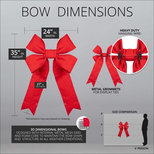 Red Structural 3D Canvas Bow